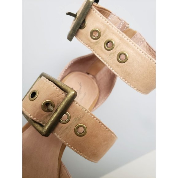 Jeffrey Campbell for Free People Hendrix Heels in Natural Tan Leather Size 5.5 - Picture 6 of 6